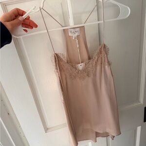 Cami NYC Champagne Lace Trim Tank